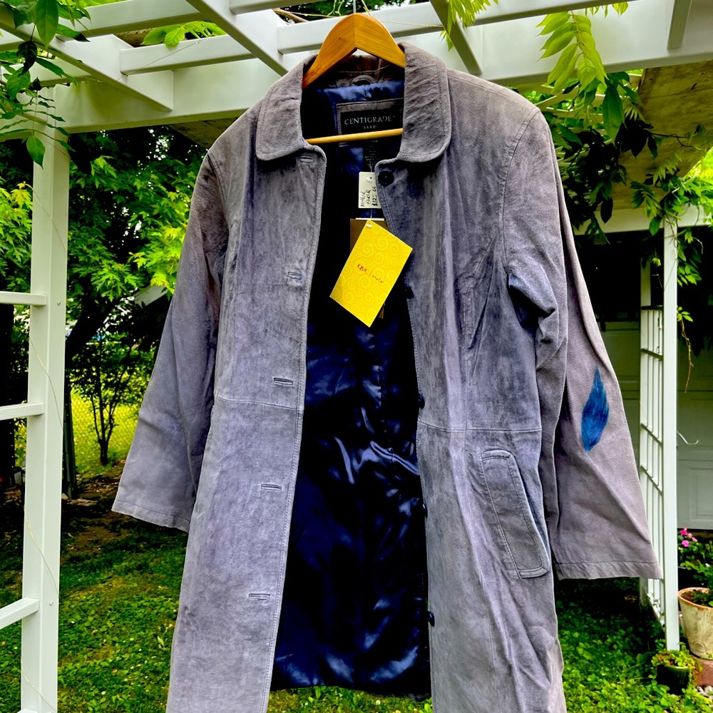 Centigrade Suede jacket Hand Painted with Mother Earth